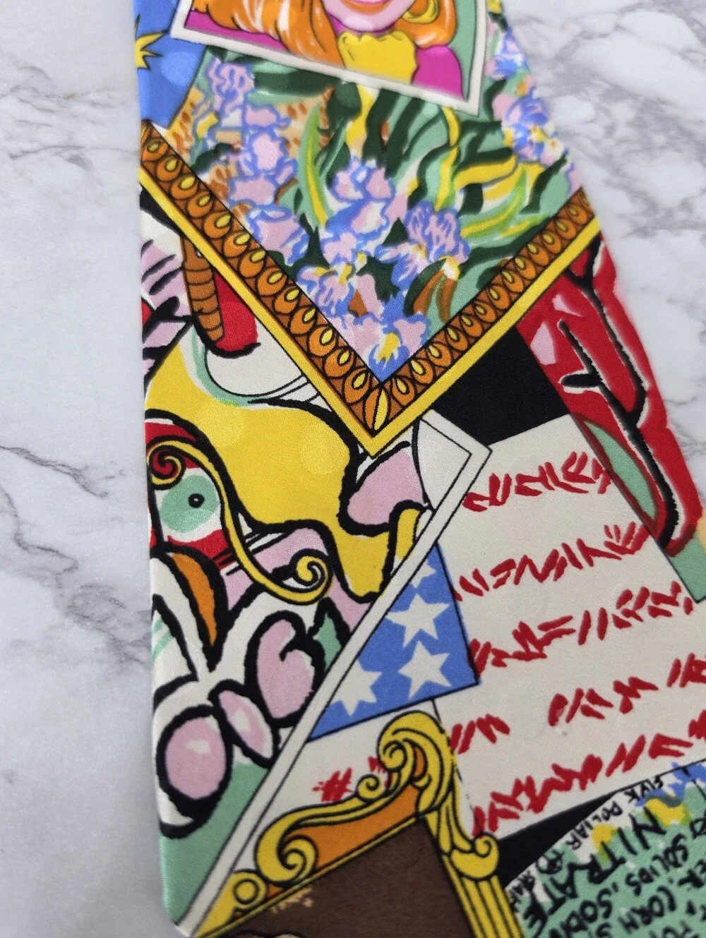 Nicole Miller Vintage 90s Colorful Pop-Art Silk Tie Men's Necktie
